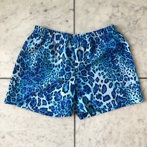 Blue Cheetah Compression Style Shorts